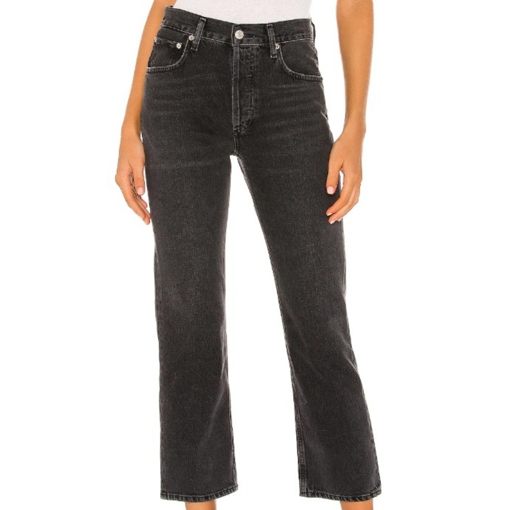 Agolde Womens Ripley Mid Rise Straight Jeans Size 28 Photogram Cotton Button Fly